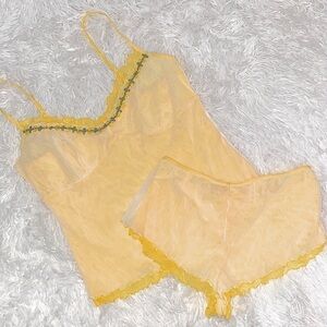 Vintage Y2K Victoria’s Secret micro mesh cami and shorty set